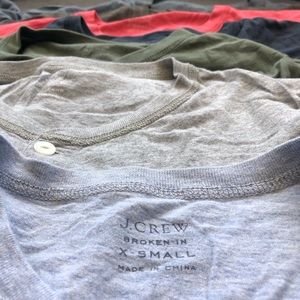 Jcrew XS tshirts. broken-in Henleys. All 7 shirts.
